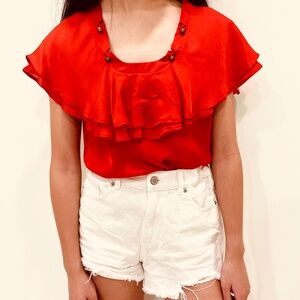 Grace Sun Red Silk Top
